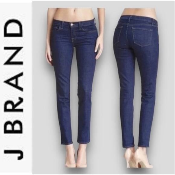 J BRAND MID RISE SKINNY STARLESS JEGGINGS DARK BLUE MEDIUM 28 - Picture 1 of 10